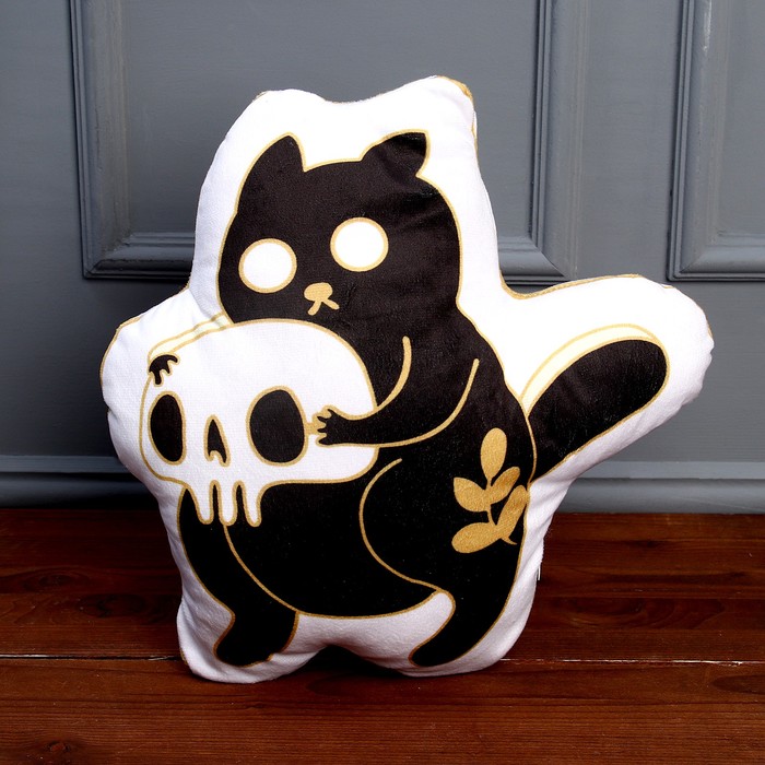 

Мягкая игрушка «Кот» с черепом, цвет чёрный