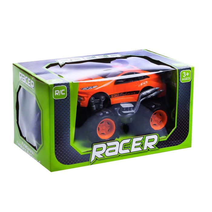 Машина радиоуправляемая "Гонщик", работает от батареек, цвета МИКС