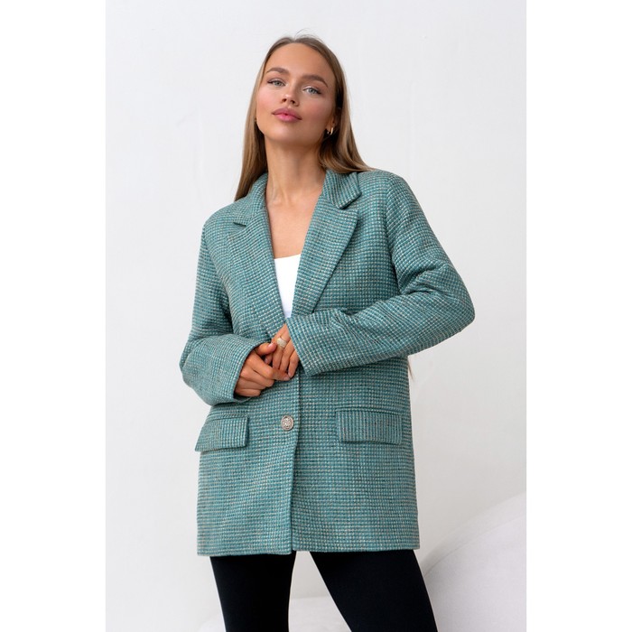 Пиджак женский, размер 46-48, цвет бирюзовый 5643