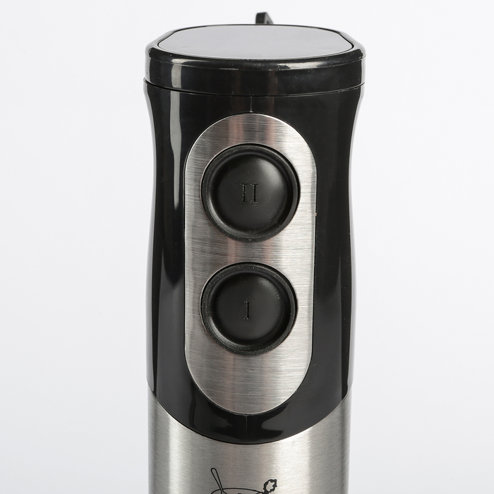 Блендер ручной Polaris PHB 0510A, 500 Вт, измельчитель 0.5 л, венчик, серебристый