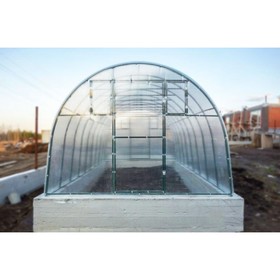 

Каркас теплицы, 6 × 3 × 2,1 м, шаг 1 м, профиль 20 × 20 мм, толщина металла 1,2 мм, без поликарбоната