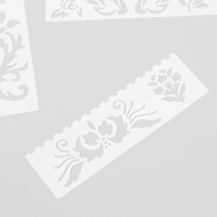 фото Трафарет с фигурным краем "цветочный сад" набор 8 шт 18,3х5,5 см