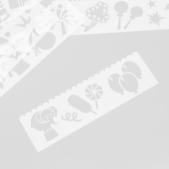 фото Трафарет с фигурным краем "праздничная вечеринка" набор 8 шт 18,3х5,5 см
