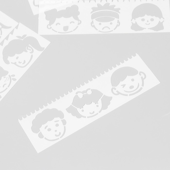 фото Трафарет с фигурным краем "ребятишки" набор 8 шт 18,3х5,5 см