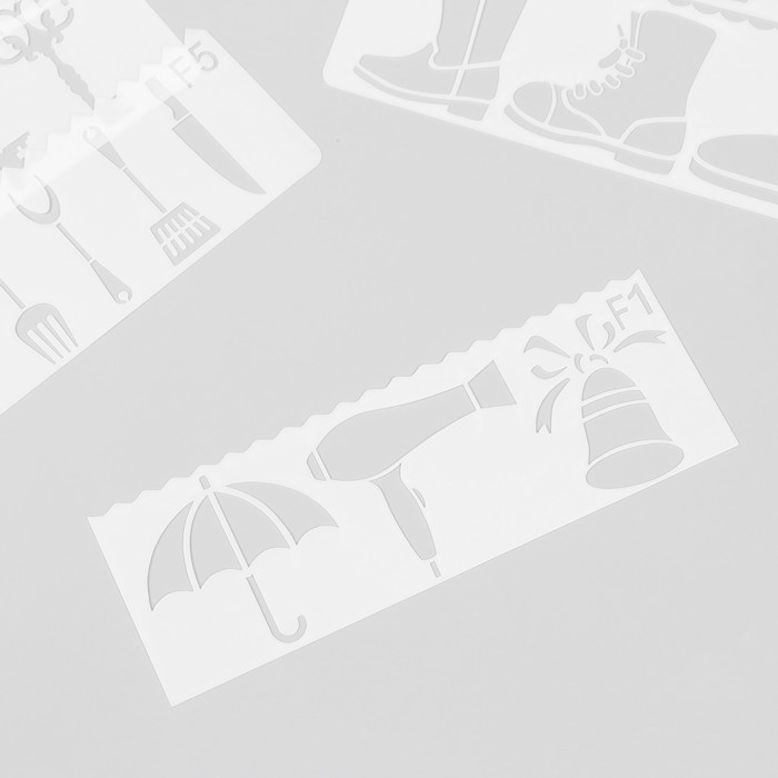 фото Трафарет с фигурным краем "походный набор" набор 8 шт 17х6 см