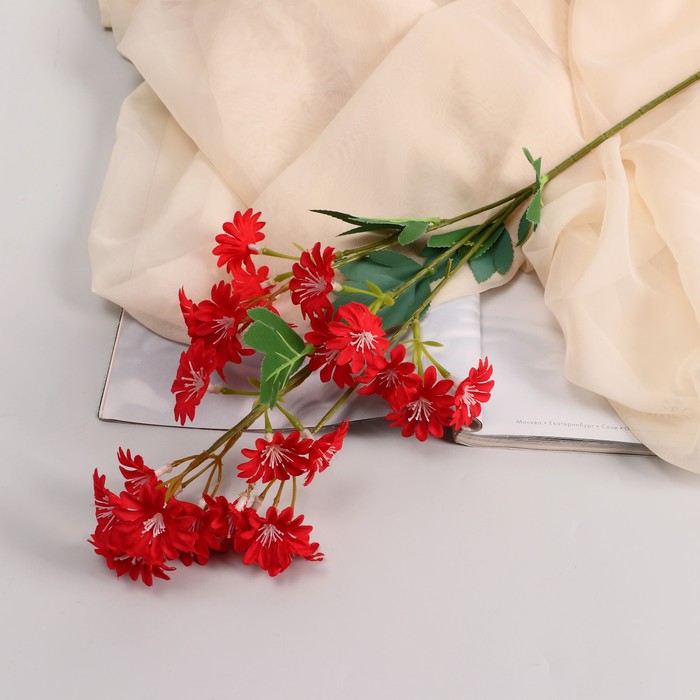 Цветы искусственные Хризантема премиум, 3,5х62 см, красный
