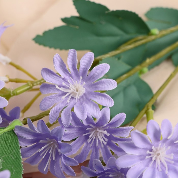 Цветы искусственные "Хризантема" премиум, 3,5х62 см, синий