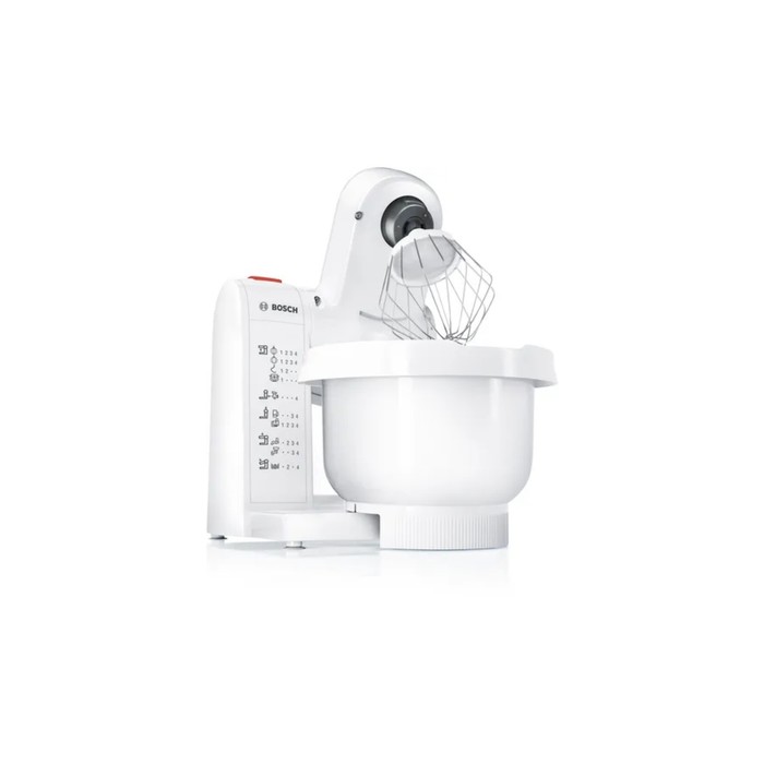 

Кухонная машина Bosch MUMP1000, 600 Вт, 3.9 л, 4 скорости, 3 насадки, белая