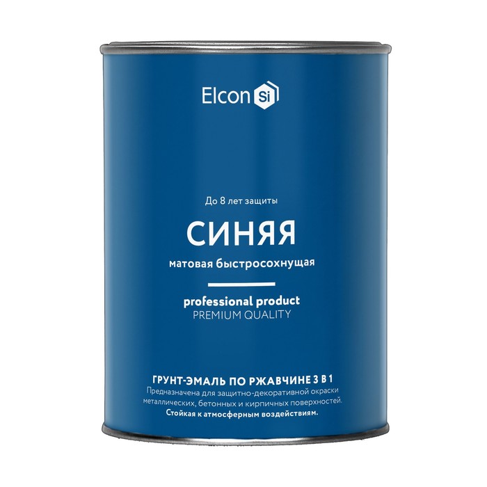 

Грунт эмаль по ржавчине Elcon 3в1 матовая синяя 0,8 кг