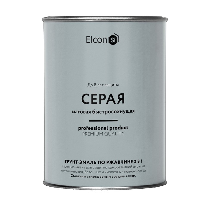 

Грунт эмаль по ржавчине Elcon 3в1 матовая серая 0,8 кг