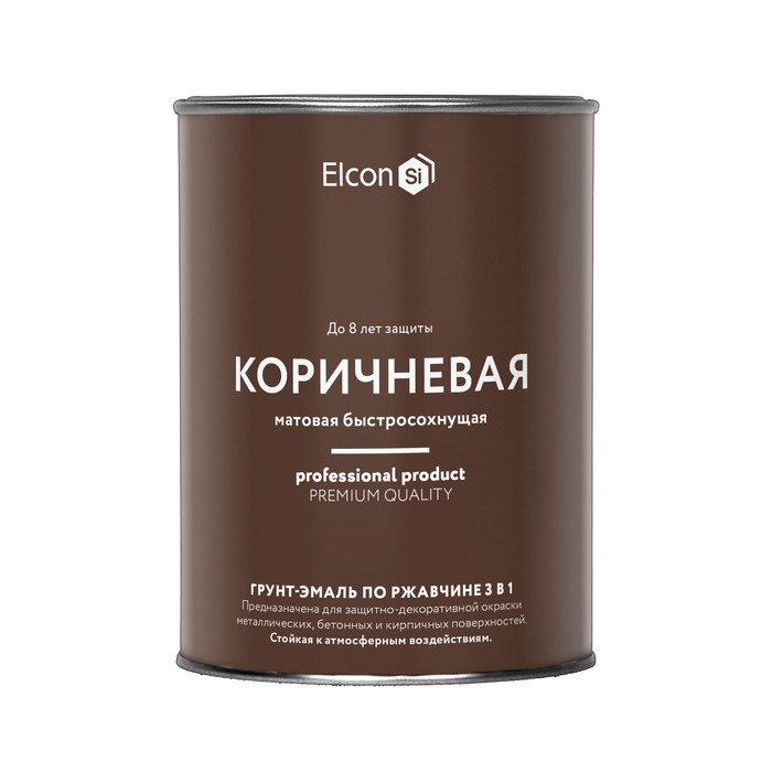 

Грунт эмаль по ржавчине Elcon 3в1 матовая коричневая 0,8 кг
