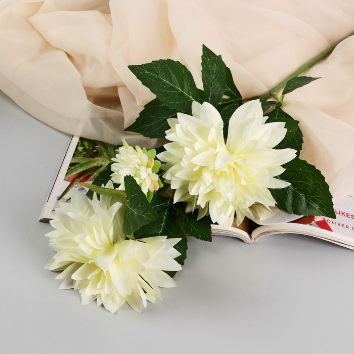 Цветы искусственные Георгин садовый галант 11х61 см, белый цветы искусственные георгин садовый 9х60 см белый
