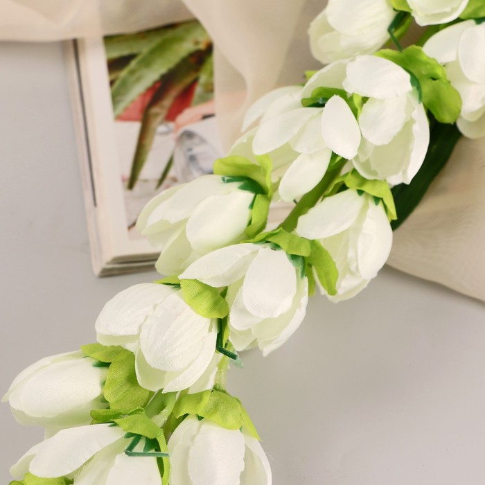 Цветы искусственные "Дремлик садовый" 3х84 см, белый