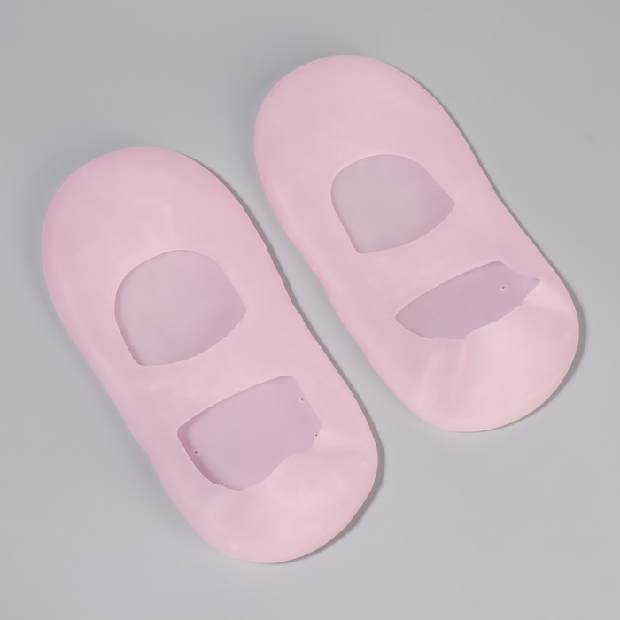Носочки для педикюра, силиконовые, с лямкой, размер M, цвет розовый