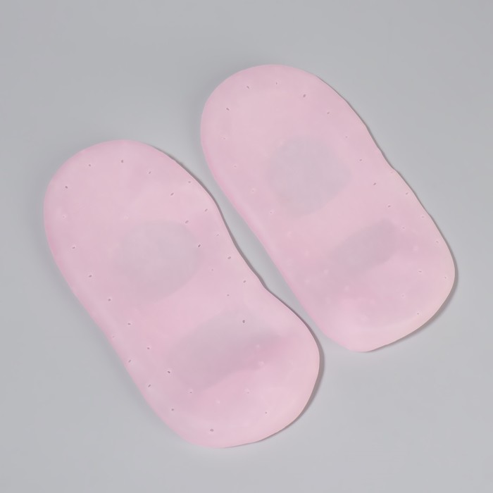 Носочки для педикюра, силиконовые, с лямкой, размер M, цвет розовый