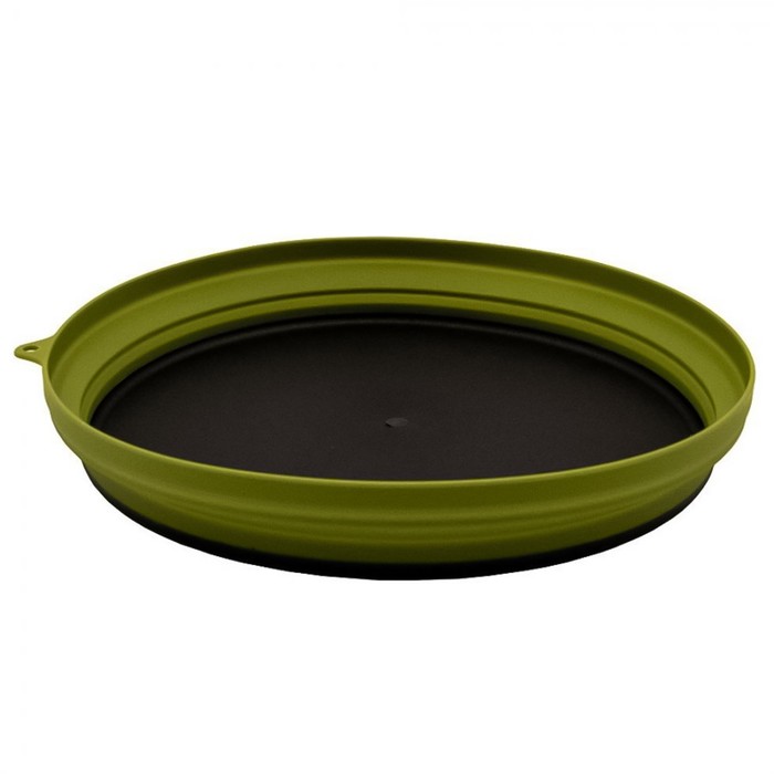 фото Тарелка силиконовая с пластиковым дном, 25.5*25.5*4, цвет оливковый tramp