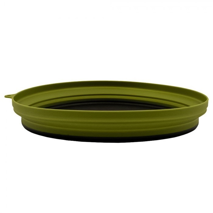 фото Тарелка силиконовая с пластиковым дном, 25.5 х 25.5 х 4, цвет оливковый tramp