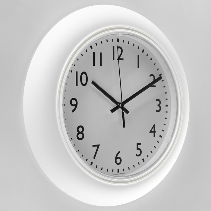 фото Часы настенные, серия: классика, d-30 см, белые тройка