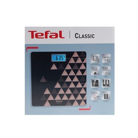 Весы напольные Tefal PP1540V0, электронные, до 160 кг, чёрные, рисунок Треугольники