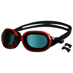 Очки для плавания для взрослых+ набор из 3 носовых перемычек, цвет черно-красный
