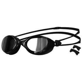 Очки для плавания с зеркальными линзами для взрослых+ набор из 3 перемычек, цвет черный