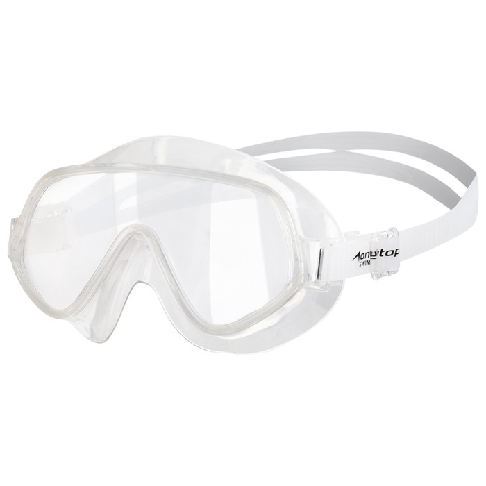 Очки-полумаска для плавания ONLYTOP, цвет белый/прозрачный очки полумаска для плавания onlytop