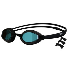 Очки для плавания для взрослых+ набор из 3 носовых перемычек, цвет черный