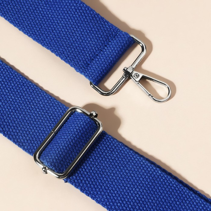 Ручка для сумки, стропа, 140 × 3,8 см, цвет синий