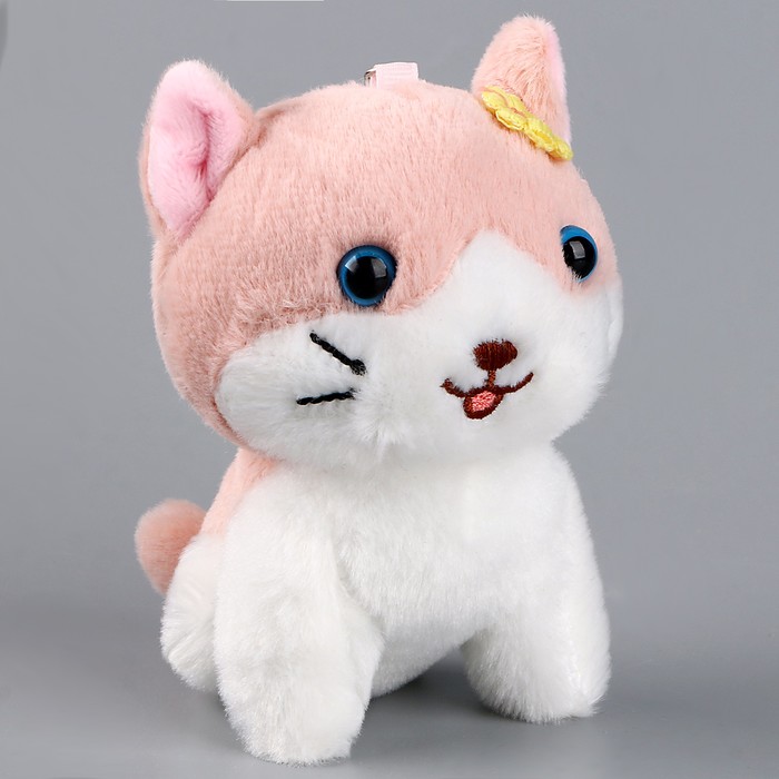 

Мягкая игрушка «Кот с цветком» на брелоке, 11 см, цвета МИКС