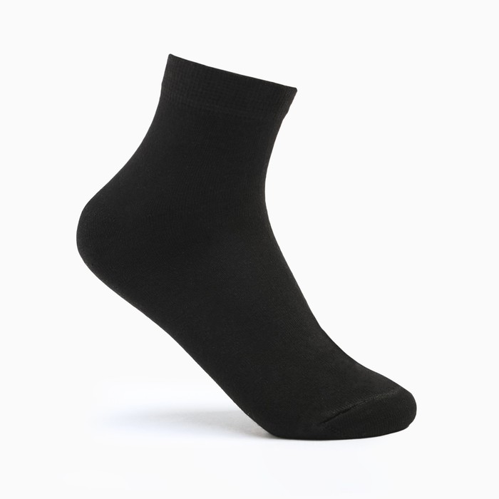 Носки укороченные, цвет чёрный, размер 25