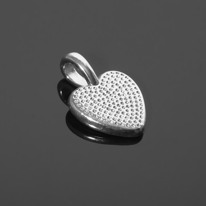 фото Подвеска родированная "сердечко", цвет красный в серебре
