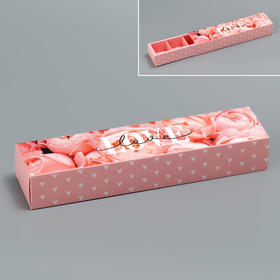 Коробка для конфет, кондитерская упаковка, 5 ячеек, «Love», 5 х 21 х 3.3 см