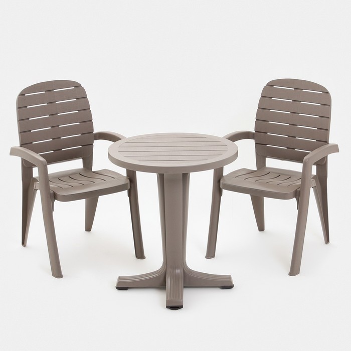 Набор садовой мебели Прованс: стол круглый диаметр 65 см + 2 кресла, мокко набор садовой мебели два кресла и стол мокко