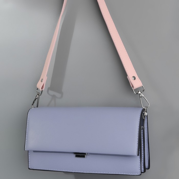 Ручка для сумки, с карабинами, 60 ± 1 см × 2 см, цвет нежно-розовый