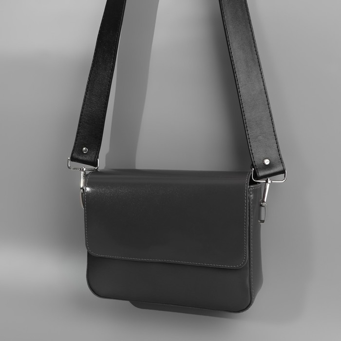 Ручка для сумки, с карабинами, 100 ± 1 см × 4 см, цвет чёрный