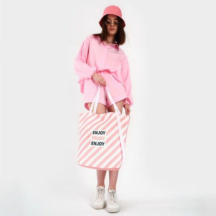 Сумка женская пляжная "Enjoy", 45*40 см, розовая