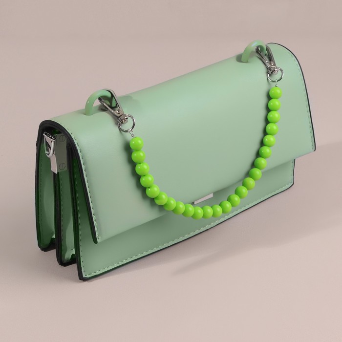 Ручка для сумки, бусы, d = 10 мм, 30 см, цвет зелёный