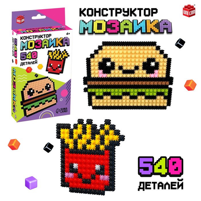 

Конструктор мозаика «Pixi. Бургеры», 540 деталей