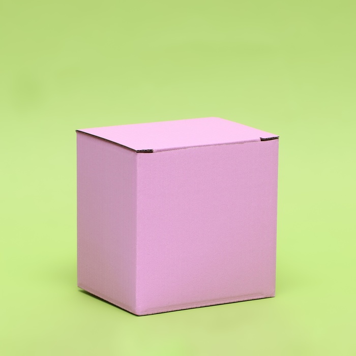 Коробка под кружку, без окна, розовая 12 х 9,5 х 12 см