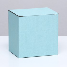 Коробка под кружку, без окна, голубая 12 х 9,5 х 12 см