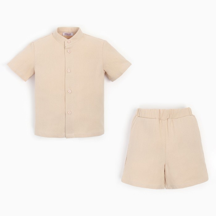 Комплект для мальчика (рубашка, шорты) MINAKU цвет бежевый, рост 92