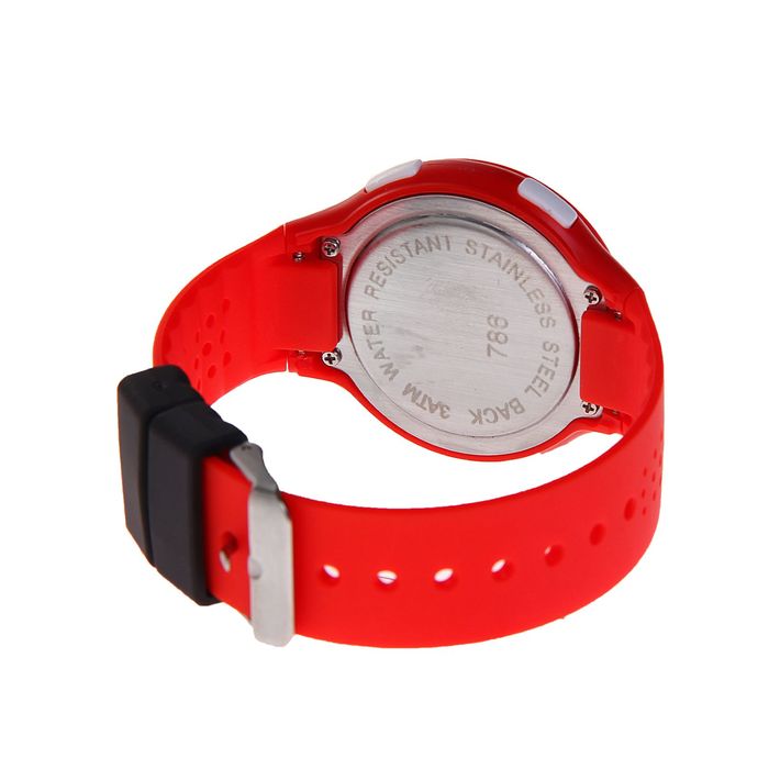 Часы наручные мужские электронные на силиконовом ремешке, цвет красный