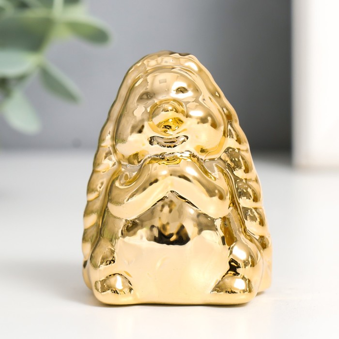 Сувенир керамика Ёжик золото 5х4,5х6,7 см