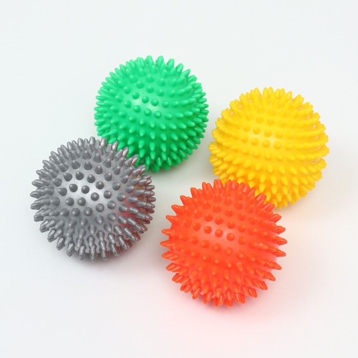 Игрушка "Мяч массажный", пластикат,  микс цветов, 9 см