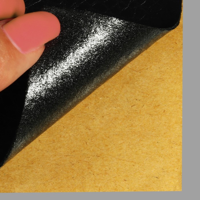 Заплатка клеевая из кожзаменителя, 10 × 20 см, цвет чёрный