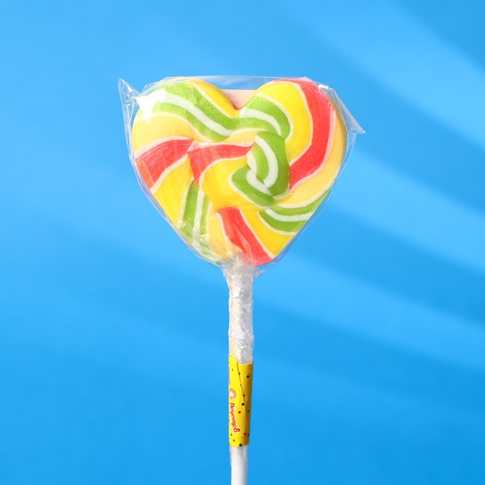 

Карамель на палочке "Лолли сердечко" 30г желтый-зеленый-красный