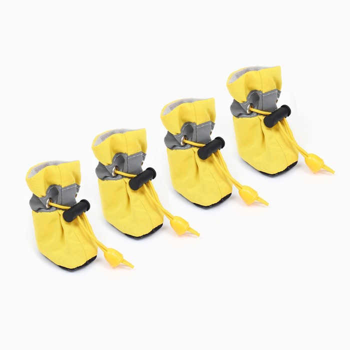 Ботинки для собак Уют с утяжкой, набор 4 шт, размер 3 (4, 5 х 3, 5 см), жёлтые