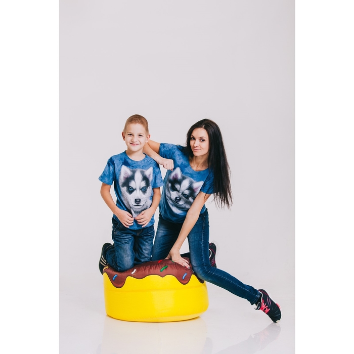 Футболка детская Collorista 3D Husky, возраст 4-6 лет, рост 110-122 см, цвет синий