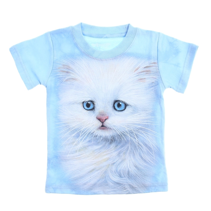 Футболка детская Collorista 3D Little kitten, возраст 1-2 года, рост 86-92 см, цвет голубой