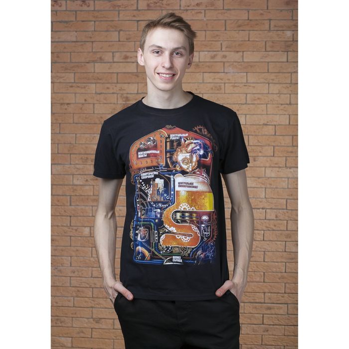 Футболка мужская "Collorista" Фабрика, р-р S (44), 100% хлопок, трикотаж